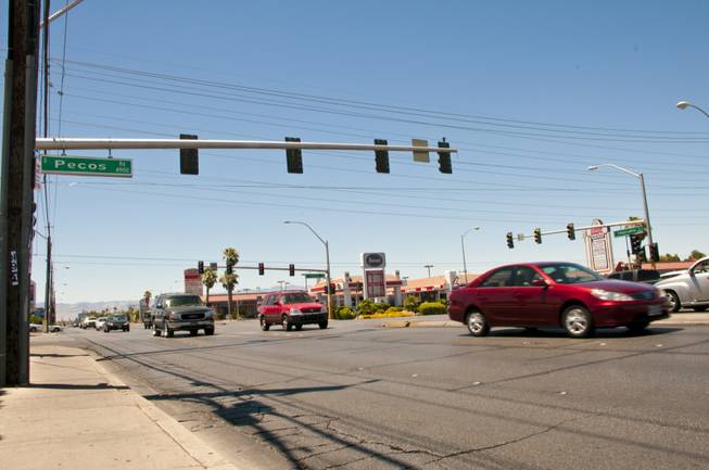 The intersection of Tropicana Avenue and Pecos Road.
